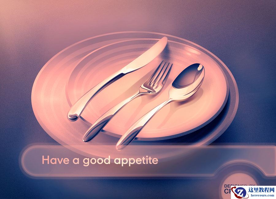 Illustrator绘制简约风格的欧式餐具效果图