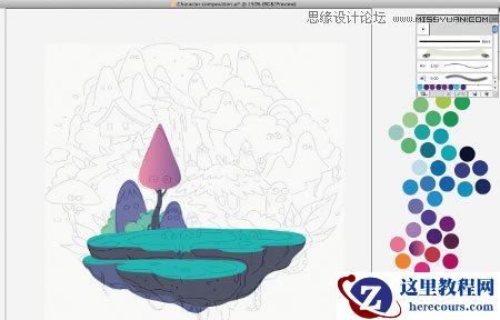 Illustrator绘制抽象唯美的插画教程