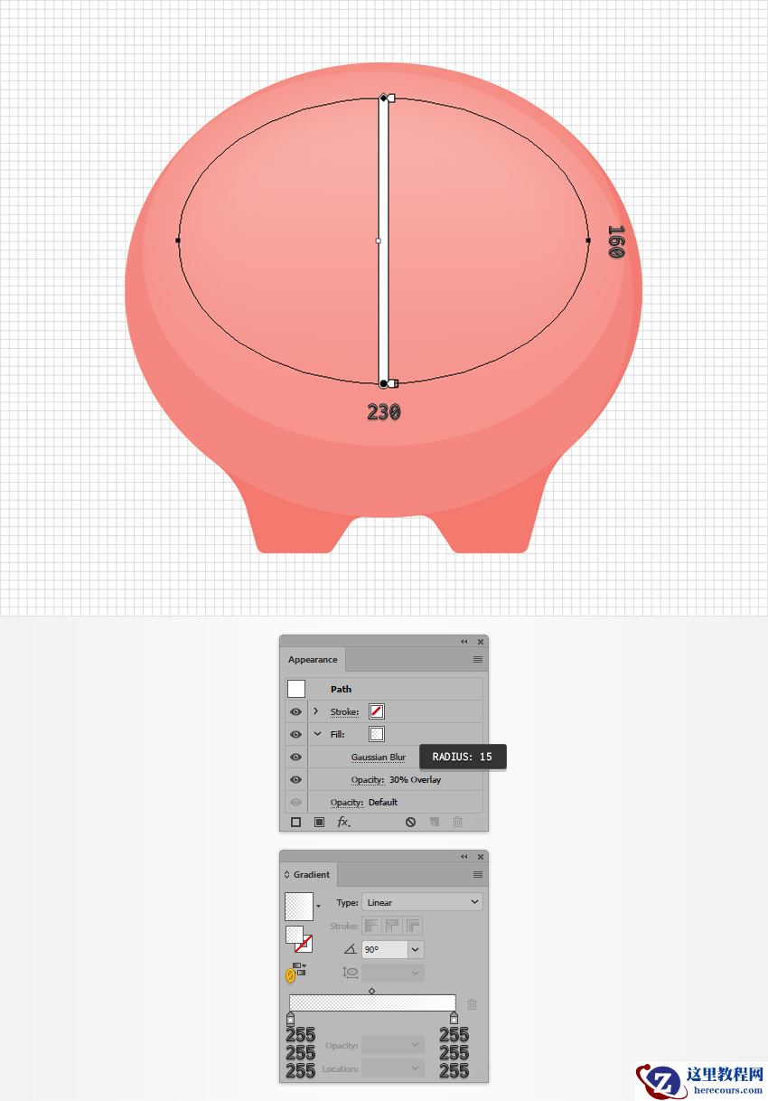 Illustrator绘制卡通风格的存钱罐插画图