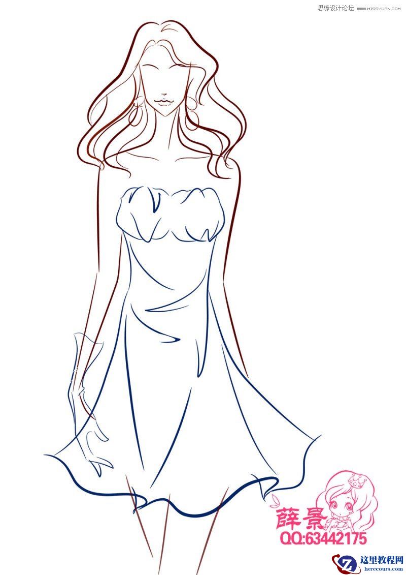 Illustrator结合位数板绘制时尚的女郎