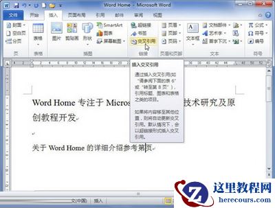 单击“交叉引用”按钮