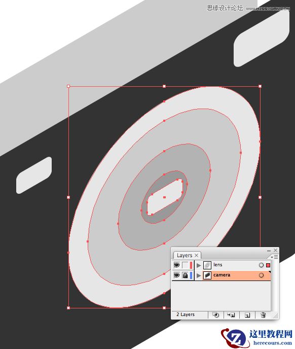 Illustrator绘制时尚的数码相机图标