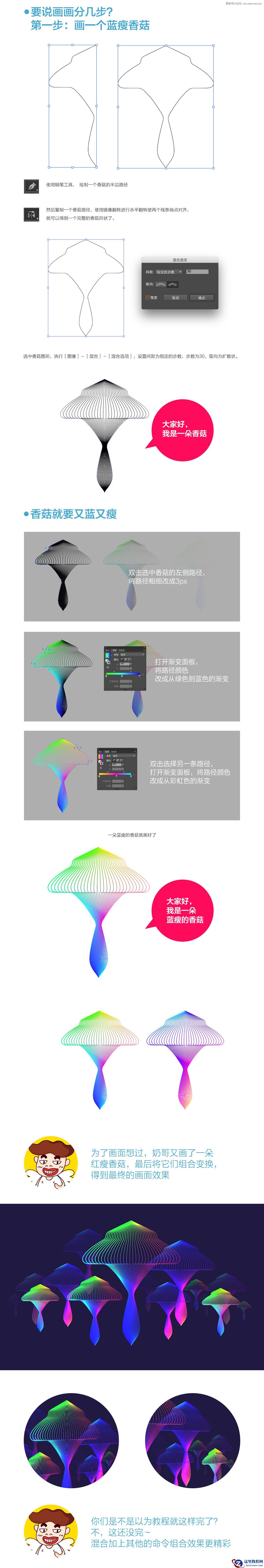 Illustrator绘制创意风格的花朵图形