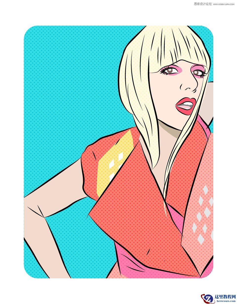 Illustrator绘制时尚大气的波普人像效果