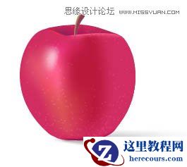 Illustrator使用渐变网格绘制逼真的红苹果