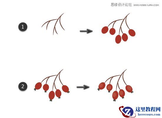 Illustrator绘制复古典雅风格的花朵花藤