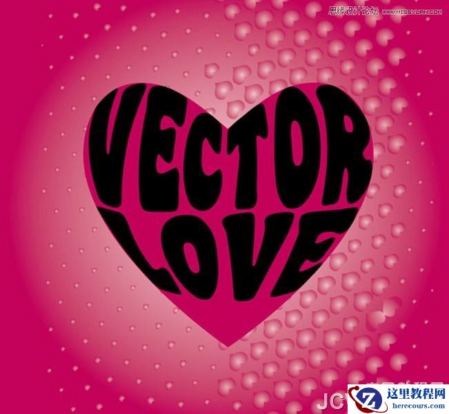 Illustrator绘制心形效果的粉色海报