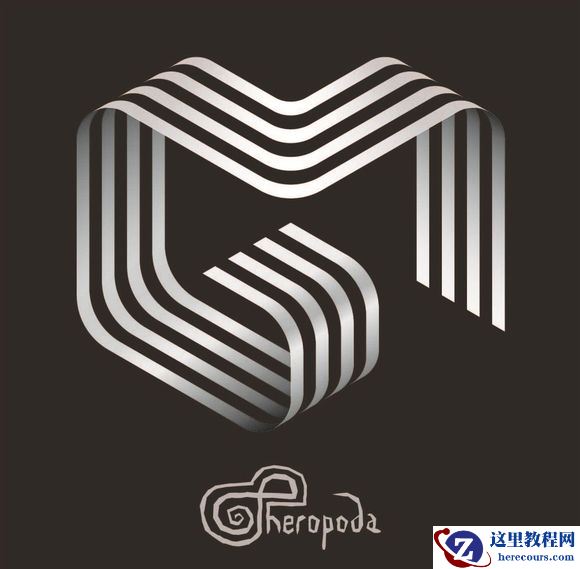 Illustrator绘制线条形状组成的创意标志