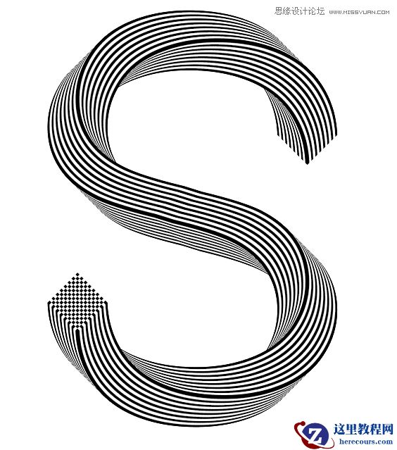 Illustrator绘制超酷立体风格的线条文字