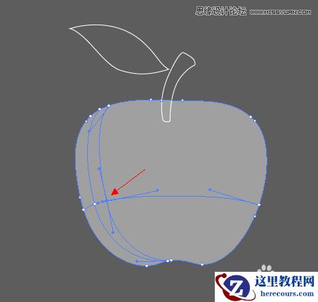 Illustrator网格工具制作逼真的红苹果教程
