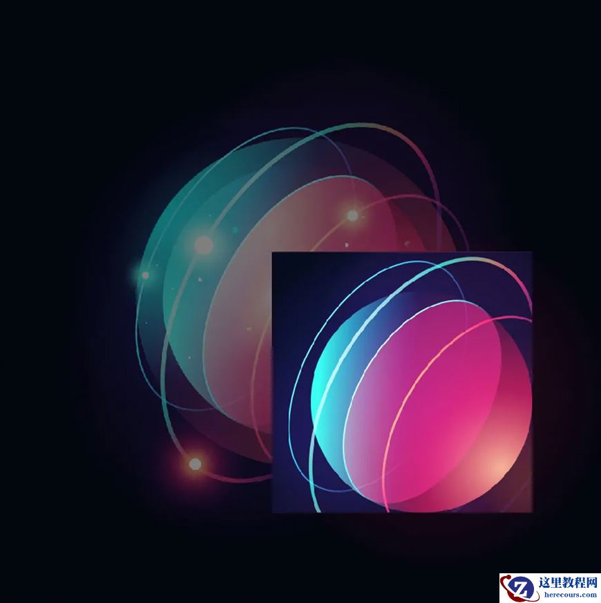 Illustrator绘制时尚立体效果的星球插画