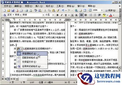 “粘贴”选项按钮