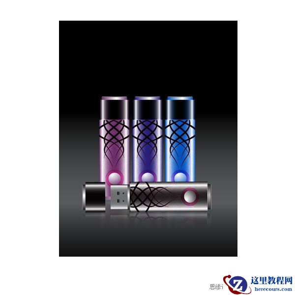 Illustrator设计一个色彩斑澜的U盘