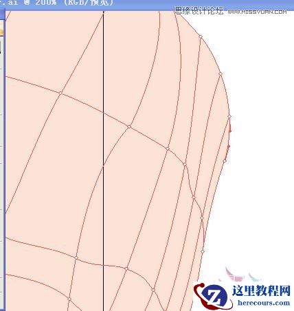 Illustrator网格工具绘制写实美女教程