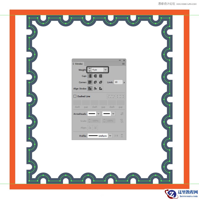 Illustrator绘制复古风格的邮票小插画