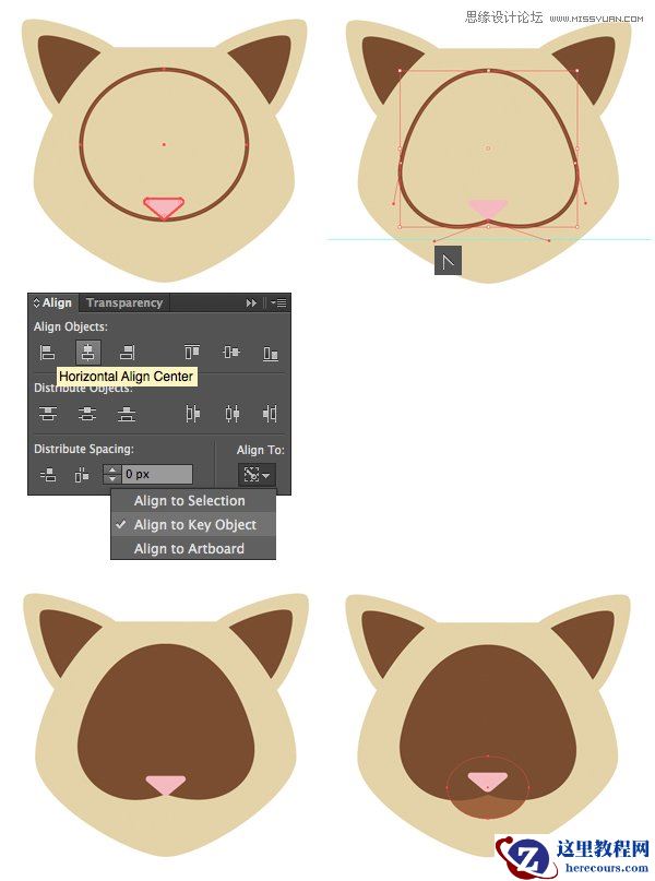 Illustrator制作扁平化动物卡通头像教程