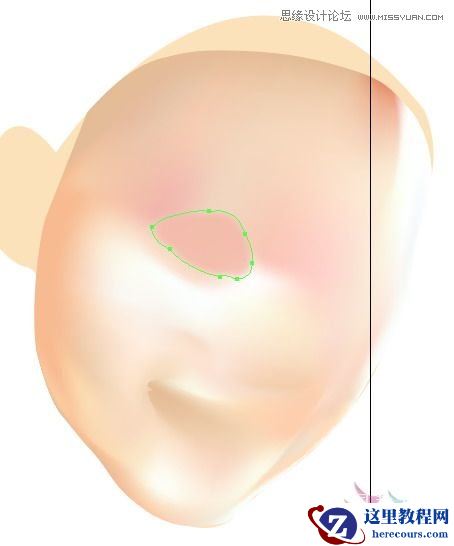 Illustrator网格工具绘制写实美女教程