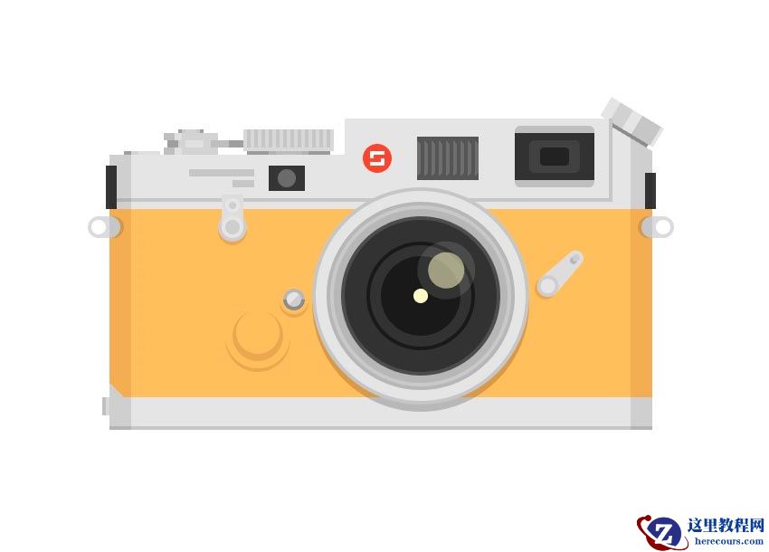 Illustrator绘制复古风格的相机图标教程