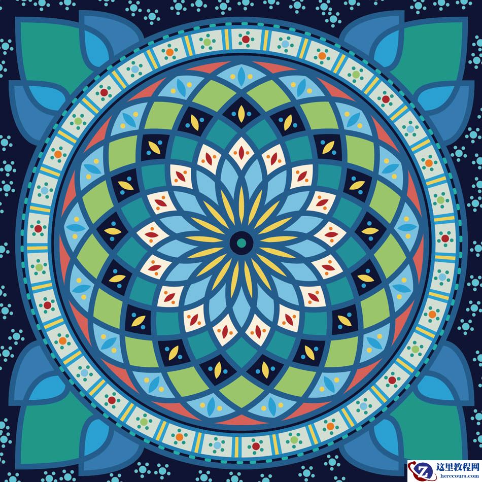 Illustrator绘制创意的万花筒花朵图形