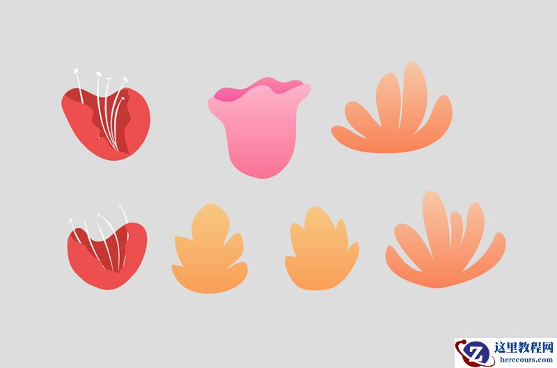 Illustrator绘制矢量风格的花丛文字效果