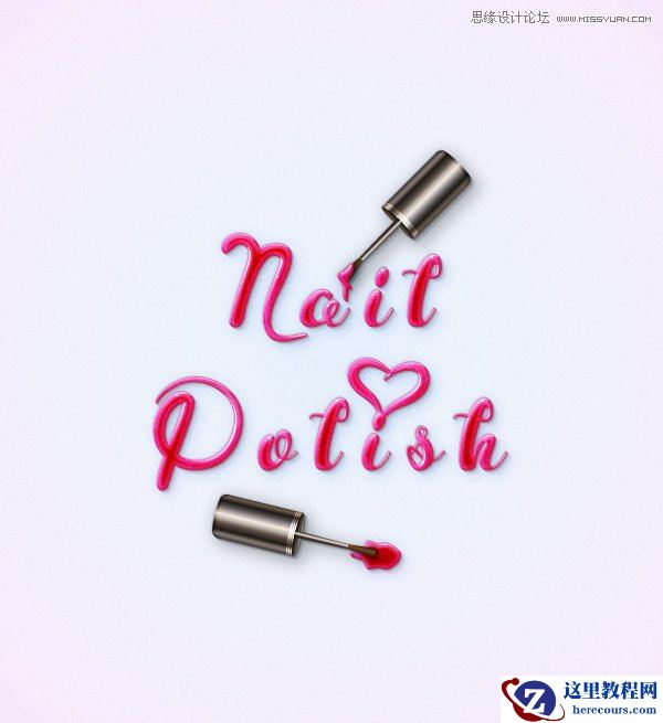 Illustrator制作神话般的指甲油文字效果
