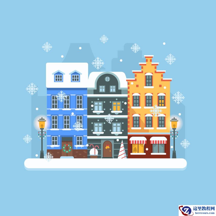 Illustrator绘制唯美的冬季插画效果图