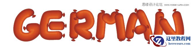 Illustrator制作可爱的香肠艺术字教程