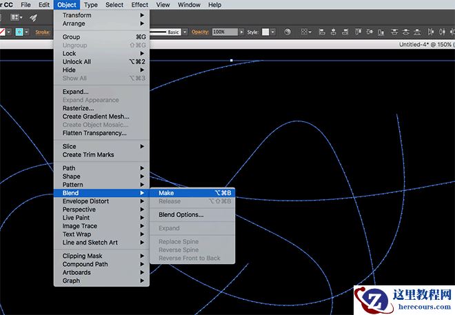 llustrator绘制抽象风格的粒子波特效