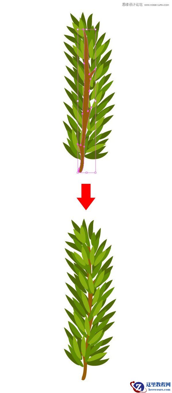 Illustrator制作一个精致的圣诞节花环