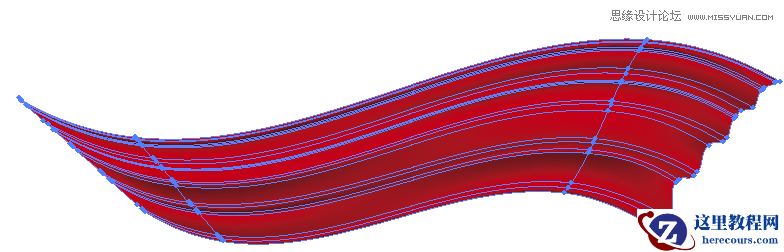 Illustrator绘制逼真质感的红绸缎教程