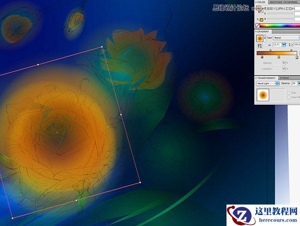 Illustrator绘制有型有色的抽象玫瑰花教程