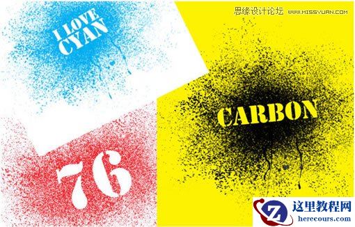 Illustrator制作彩色打印喷溅效果