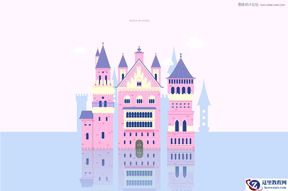 Illustrator绘制梦幻卡通风格的城堡