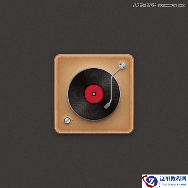 Illustrator创建立体风格的黑胶唱机图标