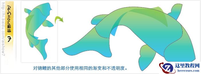 Illustrator鼠绘教程：绘制逼真的双鲤鱼