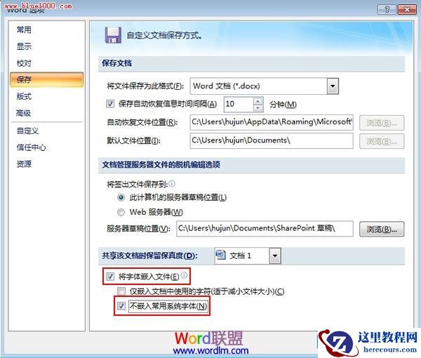 将字体嵌入文件