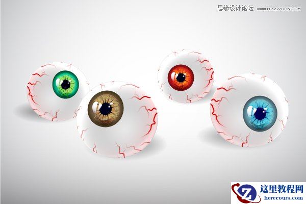 Illustrator制作万圣节带血丝的恐怖眼球
