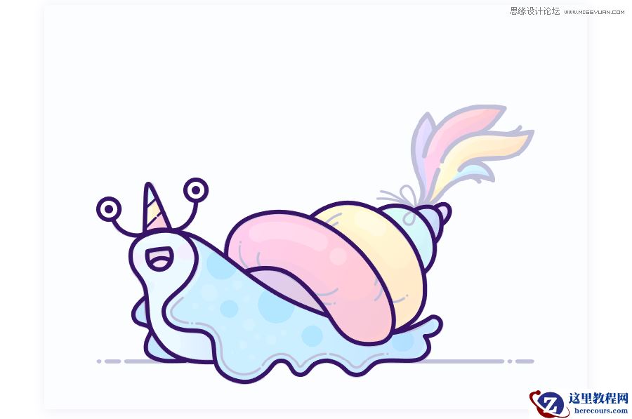 Illustrator绘制卡通风格的蜗牛教程