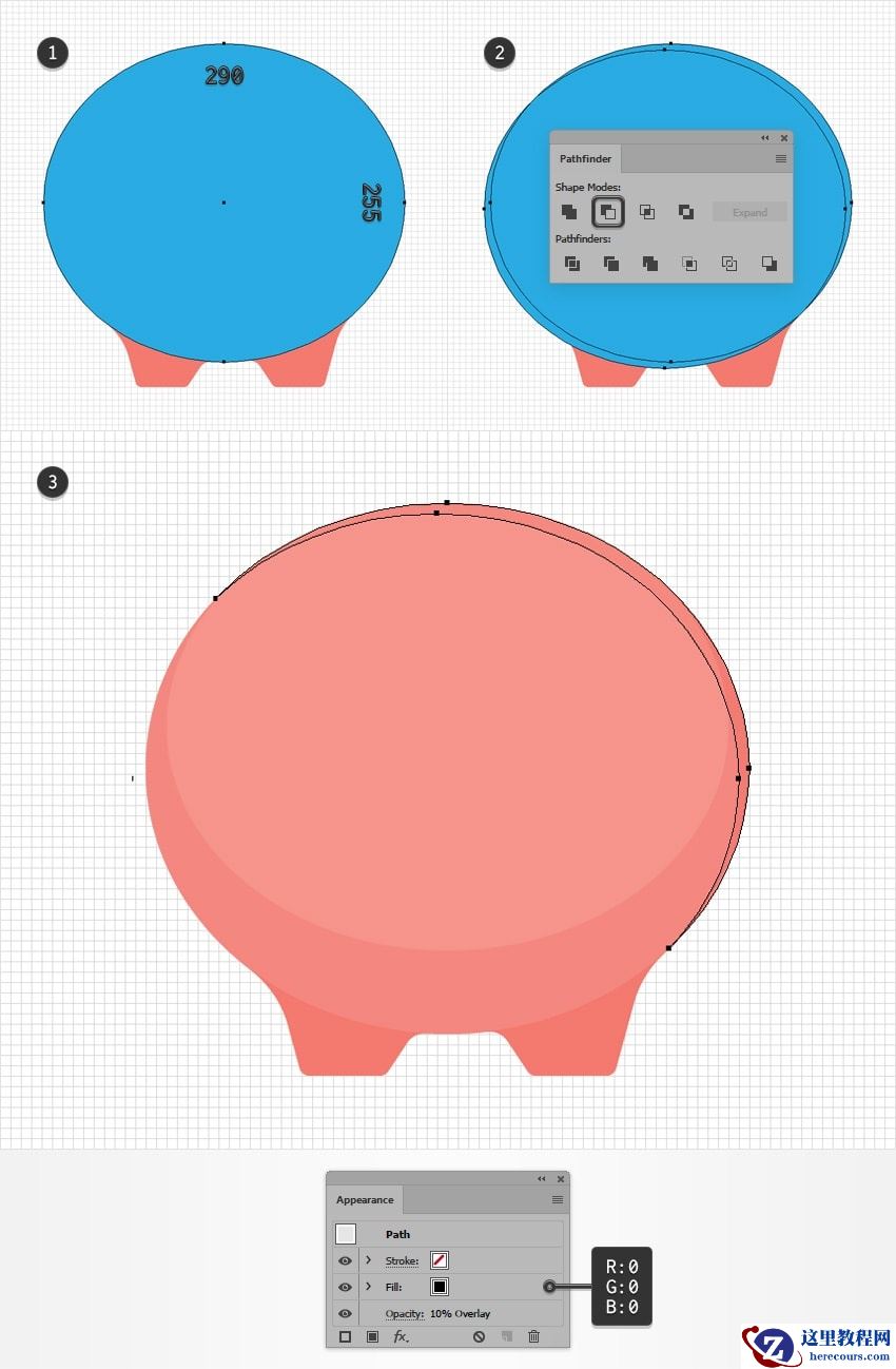 Illustrator绘制卡通风格的存钱罐插画图