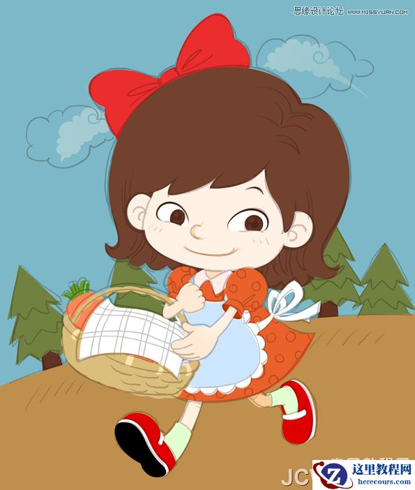 Illustrator制作可爱时尚的卡通小女孩