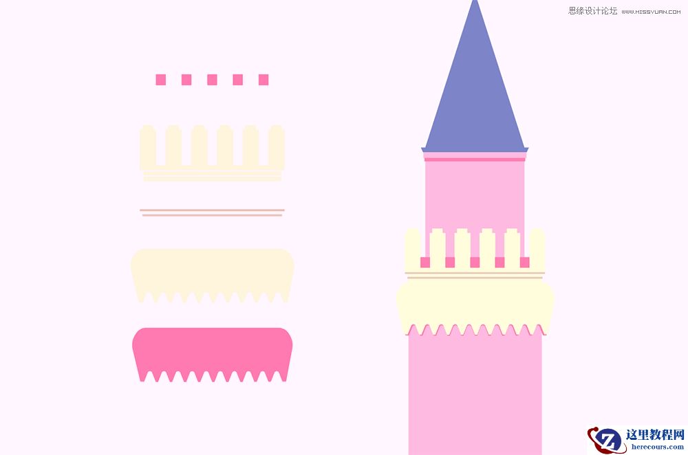 Illustrator绘制梦幻卡通风格的城堡