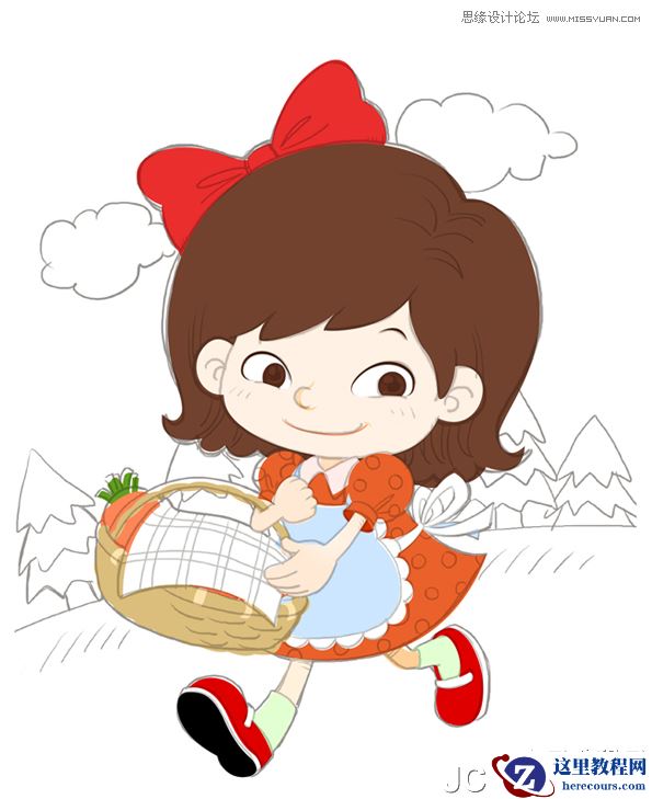 Illustrator制作可爱时尚的卡通小女孩