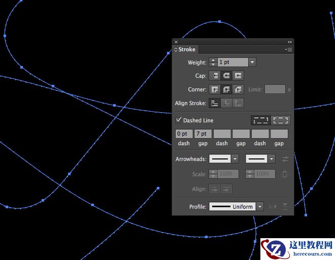 llustrator绘制抽象风格的粒子波特效
