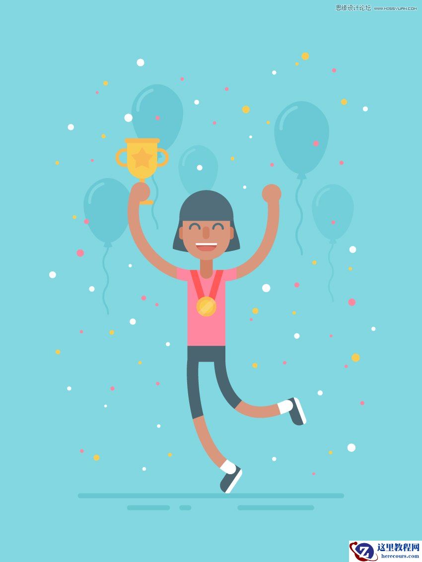 庆祝插画:用AI制作获得奖杯庆祝插画