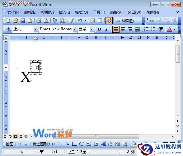多重幂指数用文本框也能在Word2003中输入