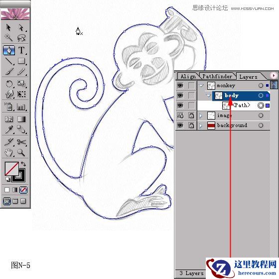 Illustrator设计红色风格的猴年贺卡教程