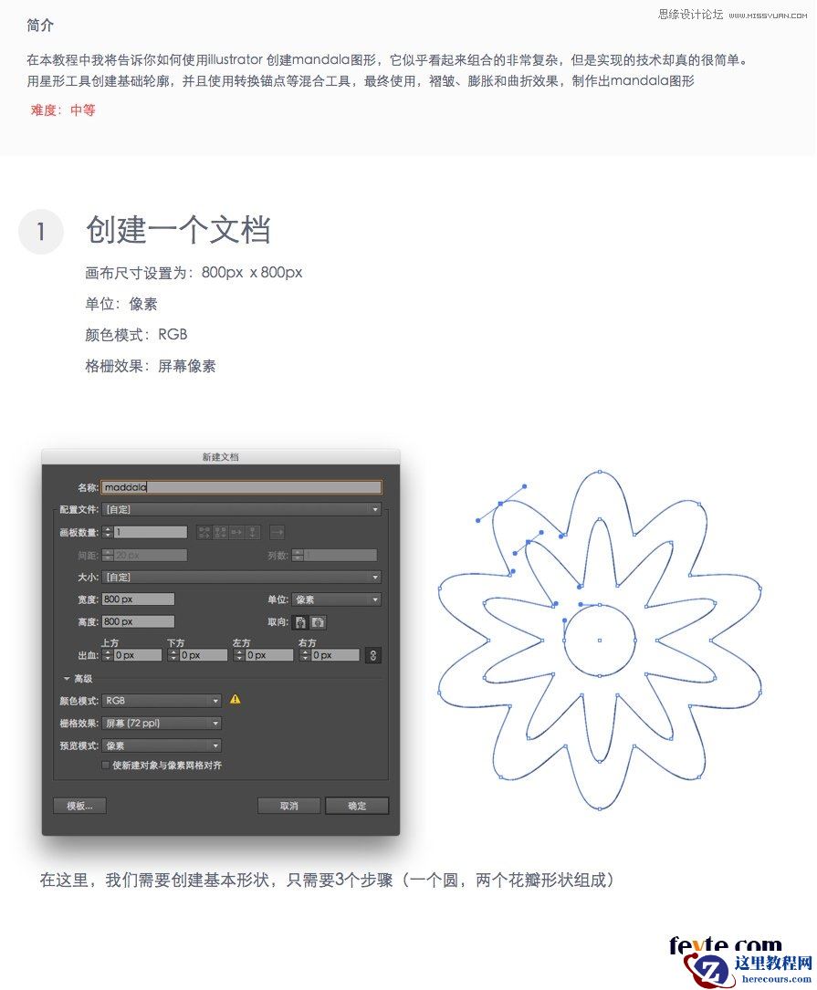 Illustrator绘制时尚绚丽的花朵效果图