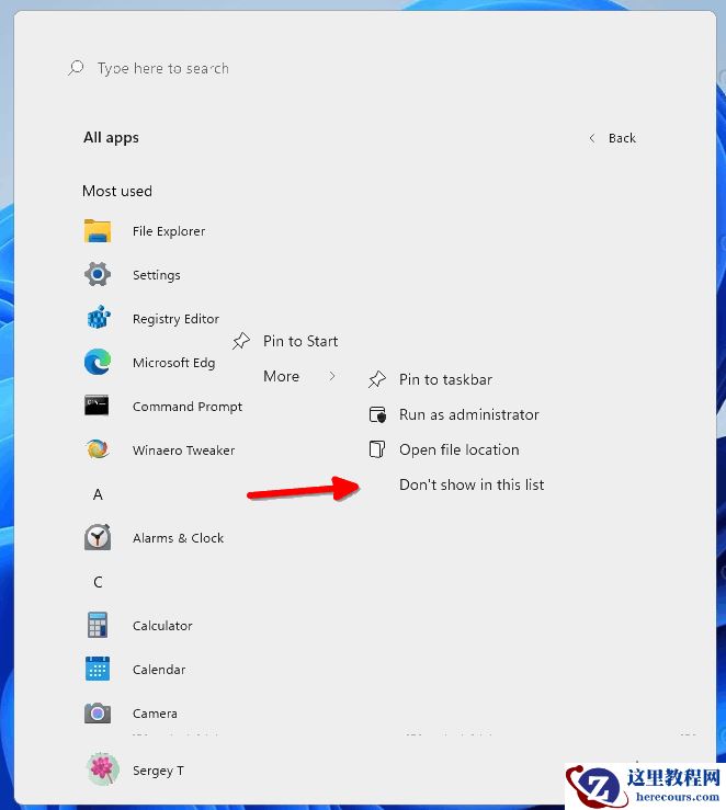 如何在Windows11“开始”菜单中隐藏或显示最常用的应用程序?