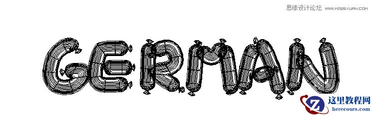 Illustrator制作可爱的香肠艺术字教程