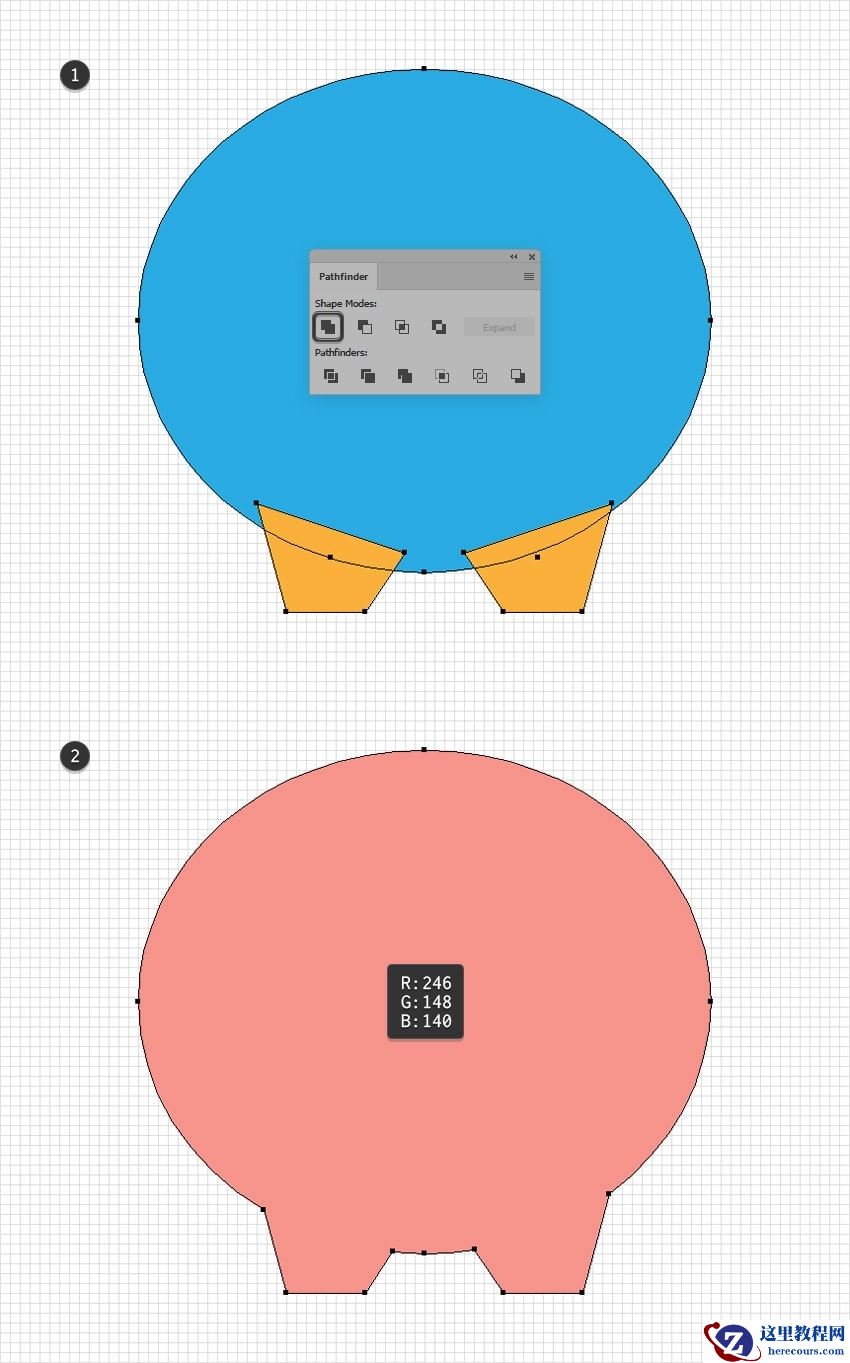 Illustrator绘制卡通风格的存钱罐插画图